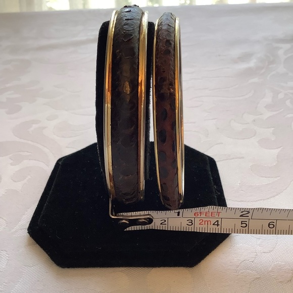 Vintage Firenze Italy Giraffe Reptile Gold Bangles - Picture 6 of 6